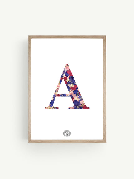 Lettre simple tons roses et bleus